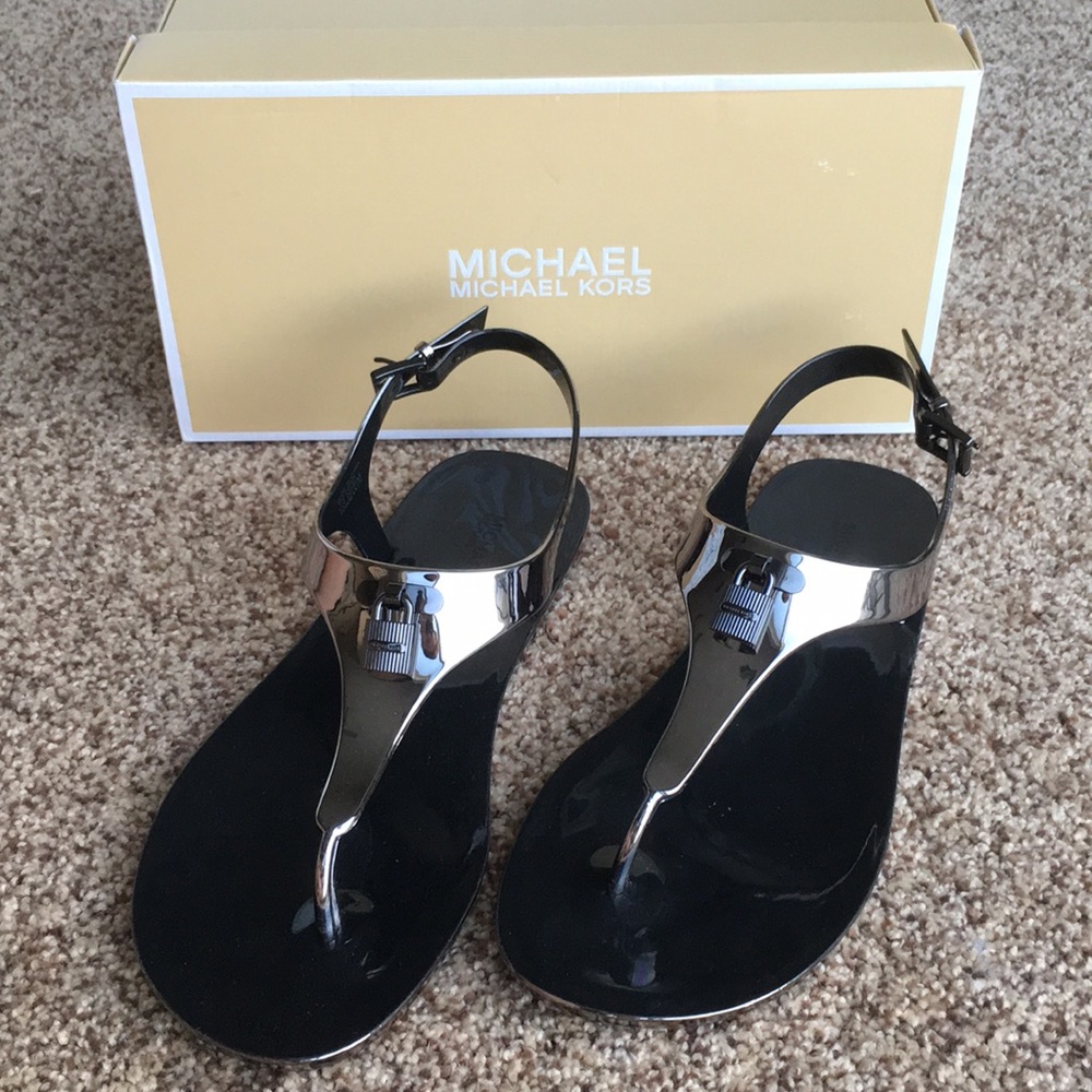 Micheal Kors Gray Mira Jelly Thong